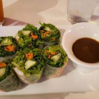 Fresh Rolls · Fresh rolls of cooked shrimp, cucumber, lettuce, carrot, and mint wrapped in rice noodles. S...