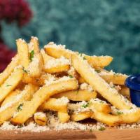 Truffle Fries  · Tossed w/ truffle oil, sea salt & a parsley parmesan cheese blend. Served with truffle aioli.