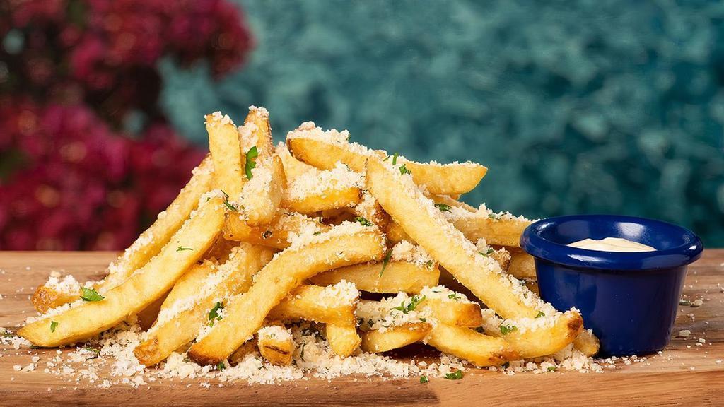 Truffle Fries  · Tossed w/ truffle oil, sea salt & a parsley parmesan cheese blend. Served with truffle aioli.