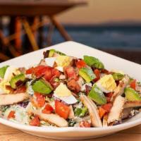 Kaanapali Kobb · Grilled & chilled chicken breast, crumbled all-natural hickory smoked bacon, fresh avocado, ...