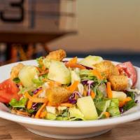 Small Garden Salad  · Mixed greens, shredded carrots, croutons, tomato & cucumbers. Served with your choice of dre...