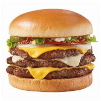 Two Cheese Deluxe 1/2Lb* Triple · A Signature Stackburger with three 100% seasoned real beef patties, topped with perfectly me...