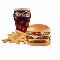 Two Cheese Deluxe 1/3Lb* Double Combo Meal · A Signature Stackburger with two 100% seasoned real beef patties, topped with perfectly melt...