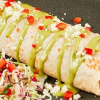 Baja Shrimp Burrito · Rice, cabbage, pico, baja sauce, queso fresco, cilantro & your choice of Shrimp or Fish. Ser...