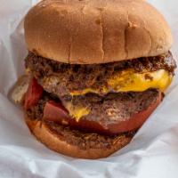 Slammer Dc · Double patty. Thick slice tomato Willie's signature chili sauce, grilled or fresh onion.