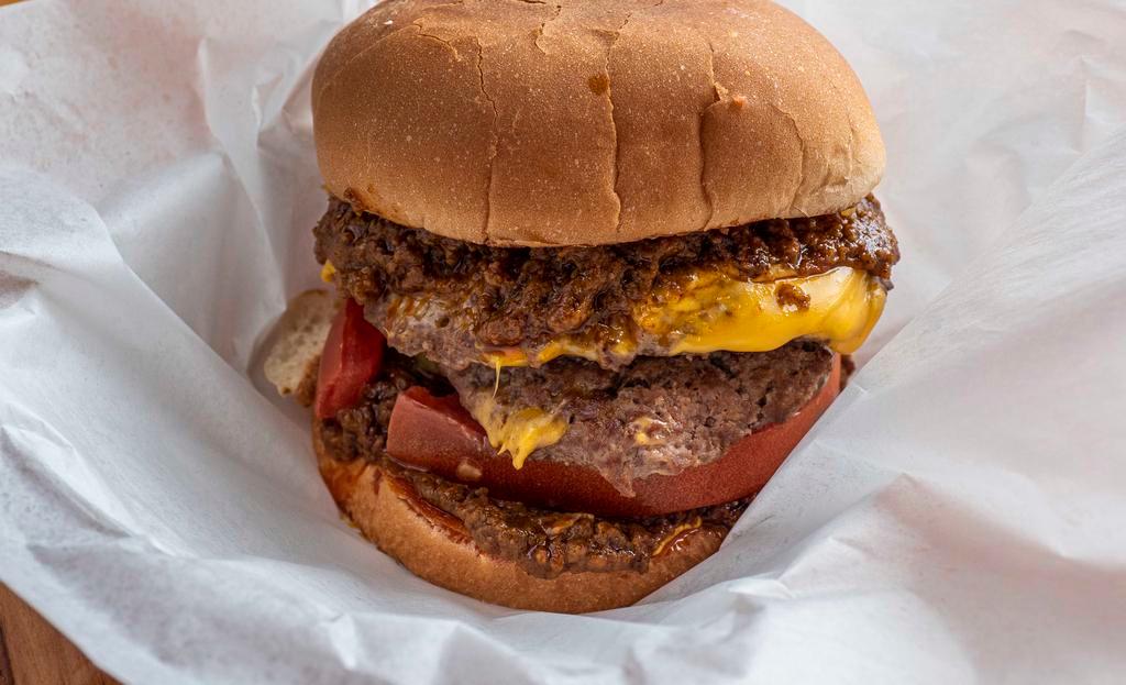Slammer Dc · Double patty. no cheese Thick slice tomato Willie's signature chili sauce, grilled or fresh onion.