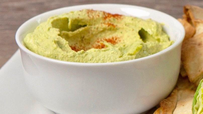 Green Leaf Hummus · 4 oz. house made spinach and parsley hummus served with house baked pita chips.
