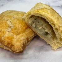 Potato Puff · Warm, flaky pastry dough stuffed with a delicious potato puree' and parsley.