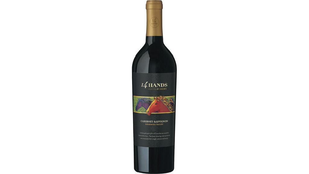 14 Hands Cabernet Sauvignon (750 Ml) · Cozy up with an approachable red that's anything but boring. This Cabernet Sauvignon boasts comforting aromas of rich coffee and juicy dark cherry, emboldened by a tantalizing undercurrent of spicy oak.