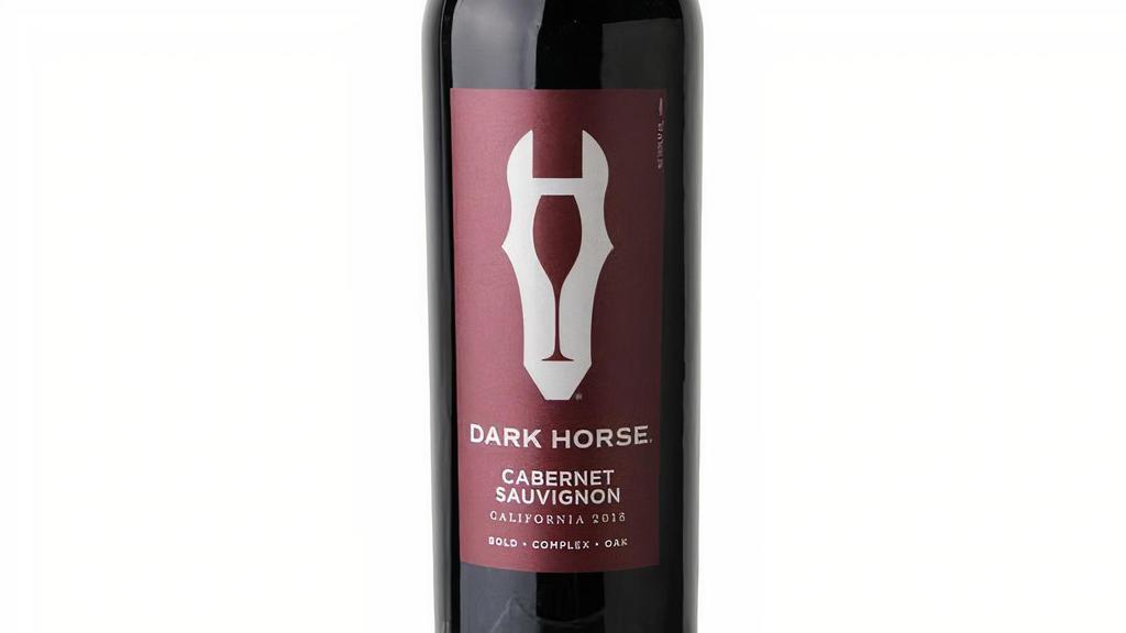 Dark Horse Cabernet Sauvignon 750 Ml. Bottle · Sonoma County, CA, US. ABV 13.5%. Dark Horse Cabernet Sauvignon Red Wine is a bold, full bodied California wine with a velvety smooth taste and jammy dark fruit aromas. Made from carefully selected grapes, this Cabernet wine features notes of blackberry and black cherry balanced by hints of dark chocolate and espresso. Serve as a wine pairing with cheese and meat, or enjoy the versatile Cabernet Sauvignon wine with burgers, steaks or pork chops. By using cutting-edge and innovative winemaking...