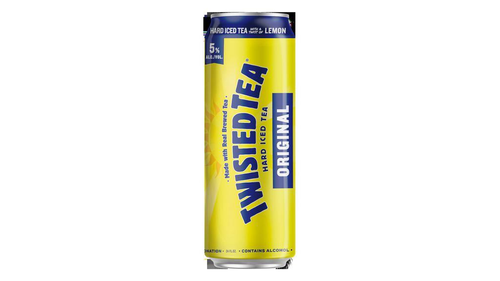 Twisted Tea Original Can (24 Oz) · Twisted Tea Original is refreshingly smooth hard iced tea made with real brewed black tea and a twist of natural lemon flavor. Non-carbonated, naturally sweetened, and 5% ABV, it's your favorite iced tea with a classic twist! Keep it Twisted.