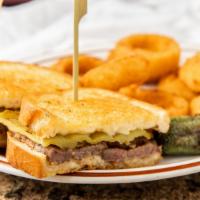 Santa Fe Grill · Tender tri-tip, Ortega chile, and melted jack cheese on grilled sourdough bread. Served with...
