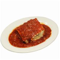Lasagna With Sauce
 · Layers of noodles, with seasoned beef, spices, house-made meat sauce or marinara sauce, rico...