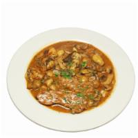 Veal Marsala · Thin cut veal sautéed in a rich marsala wine sauce with mushrooms and fresh herbs.