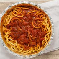 Spaghetti Marinara Pasta · Spaghetti noodles topped with our homemade marinara sauce.
