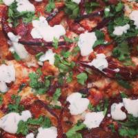 Bbq Veggie Chicken Pizza · Our ingredients from dough to pizza sauce are homemade and pizzas are hand-tossed. BBQ sauce...