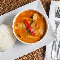 Red Curry · coconut milk bell pepper, bamboo, bean,basil