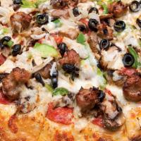  X-Large( 16In)   Combo · Italian dry salami and sausage, pepperoni, ground beef, fresh mushrooms, green bell peppers,...