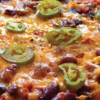  Large Pizza14In) Hot Spcy · Hotlinks, linguica, chorizo, jalapenos and onion.