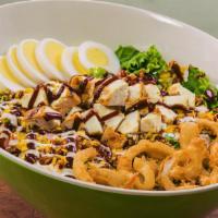 Bbq Chicken Ranch Salad · Your choice of crispy fried chicken tenders or grilled all-natural chicken breast on farm fr...