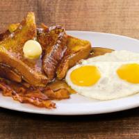French Toast Platter · 2 thick slices of delicious, locally baked and hand-battered french toast, topped with whipp...