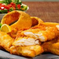 4 Pc Fish Platter · 4 hand-battered North Pacific pollock fillets, cooked crispy on the outside and flaky on the...