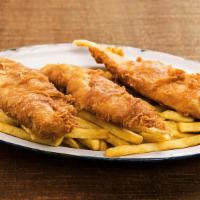 3 Pc Fish & Fries · 3 hand-battered North Pacific pollock fillets, cooked crispy on the outside and flaky on the...