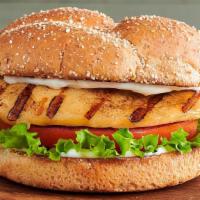 Charbroiled Chicken Sandwich · Simply delicious. Grilled all-natural chicken breast, tomato, green leaf lettuce, and mayonn...