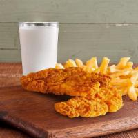Kid'S Meal 2Pc Chicken Strips · 2 tender white meat chicken strips, seasoned and battered, and fried to crispy perfection. S...