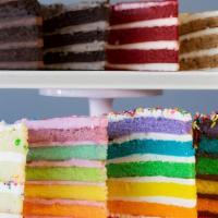 6-Pack Cake Slice · Six of our most popular cake slices including Rainbow, Rainbow Fudge, Vanilla Confetti, Choc...