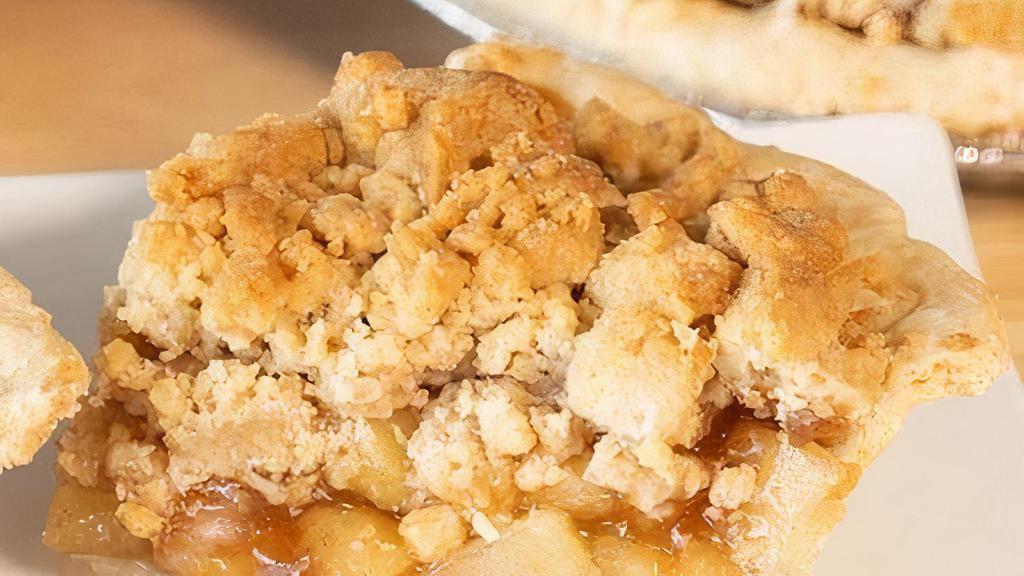 Apple Crumb Wedge · A piece of our classic apple pie topped with a cinnmon crumb.