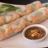 Spring Roll (2 Rolls) - Gỏi Cuốn · Shrimp, pork, vermicelli noodles, bean sprouts, mint and lettuce wrapped in rice paper serve...