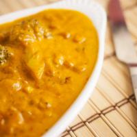 Vegetable Korma · Veggie. Cashew nut based vegetable creamy curry flavored with nutmeg.