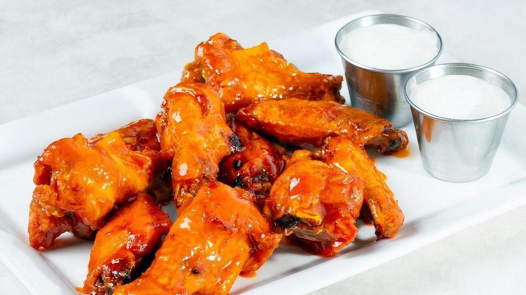 Johnny'S 15 Minute Wings · Choose traditional or boneless and your. choice of one of the following sauces or seasonings.. Served with a side of ranch (100 Cal.).