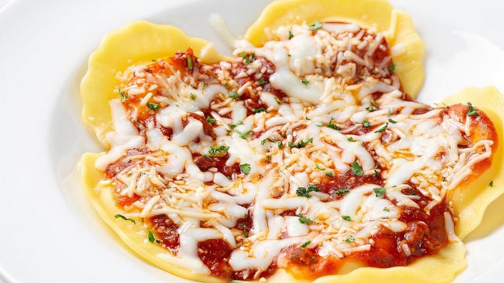 Classic Cheese Ravioli · Large ravioli stuffed with a blend of creamy cheeses. Served with your choice of sauce.