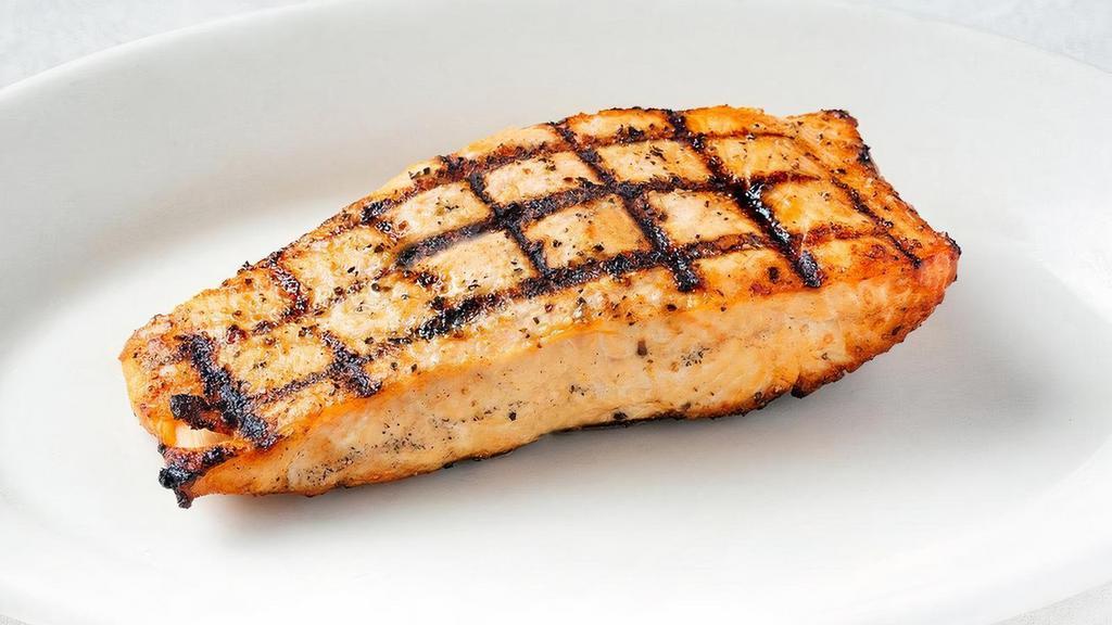 Add Salmon · Grilled salmon filet seasoned with salt, pepper and garlic.