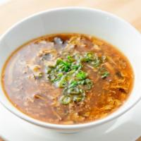 Hot & Sour Soup · Hot and spicy. With scallions.