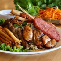 Bốn Mùa Special - Chef'S 4 Meat Special · Pork patty, grilled pork, shrimp patty, grilled chicken, lettuces/herbs, vermicelli noodles,...