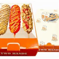 Two Hands Signature Set · Most Beloved Corn dogs. Classic Dog, Two hands dog, Spicy Dog.
