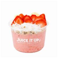 Strawberry Wave Bowl · Strawberry Juice, Non-Fat Yogurt, Strawberry, Banana. Cal: 320/470. (Vegetarian, Gluten-Free)