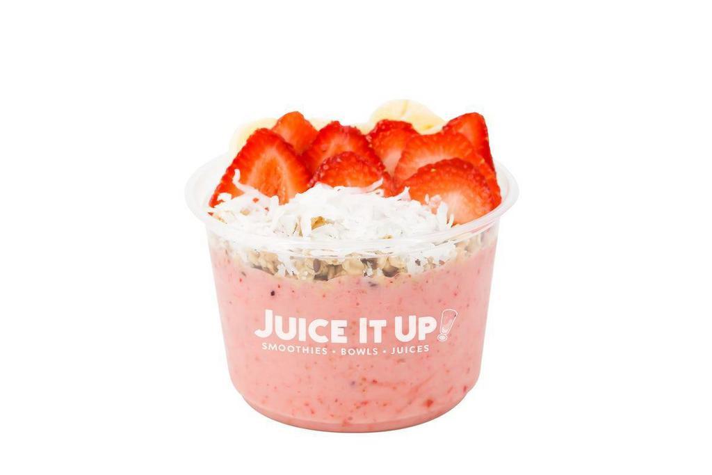 Strawberry Wave Bowl · Strawberry Juice, Non-Fat Yogurt, Strawberry, Banana. Cal: 320/470. (Vegetarian, Gluten-Free)