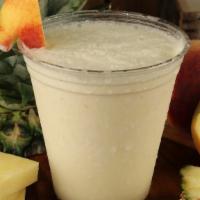 Island Paradise (24Oz) · Pineapple, papaya juice, peaches, coconut-pineapple sherbet, ice. 305 calories.