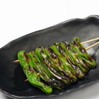 Shishito Peppers Yakitori · Shishito peppers seasoned with ponzu sauce grilled on Japanese charcoal traditional way