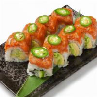 Spicy Yellowtail Jalapeno Roll · (Fresh Roll) Spicy yellowtail, cucumber, avocado, jalapeno, wasabi aioli