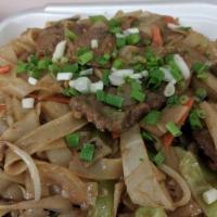 Chow Fun With Chicken, Beef, Or Pork · 