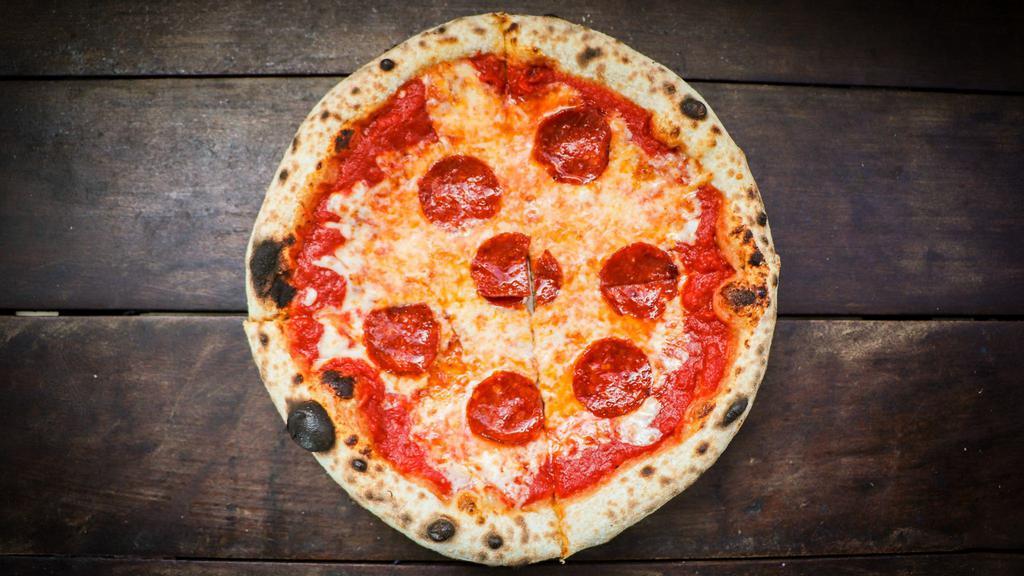Kids Pepperoni Pizza · Tomato Sauce, Mozzarella, Pepperoni