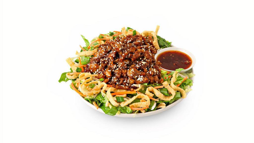 House Special Salad With Chicken Or Tofu · Spicy - Romaine, iceberg, cabbage, peanuts, carrots, green onions, sesame seeds, crispy wonton strips and our famous House Special Chicken or Tofu in a spicy chili soy vinaigrette.