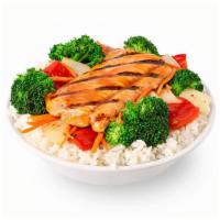 Grilled Alaskan Teriyaki Salmon · Grilled Teriyaki Salmon with wok tossed fresh red peppers, carrots, broccoli and onions.. (2...