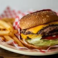 Double Cheeseburger · Two Patties, Cheese, 1000 Island Dressing, Onions, Lettuce & Tomato