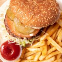 Hamburger · 1/4 lb Patty, 1000 Island Dressing, Onions, Lettuce & Tomato